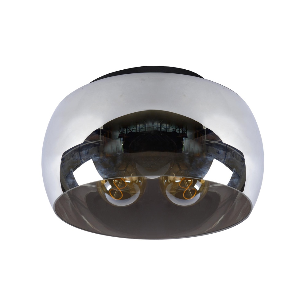 Lucide PlafondlampOlivia Ø 40cm zwart met smoke glas - 45101/40/65